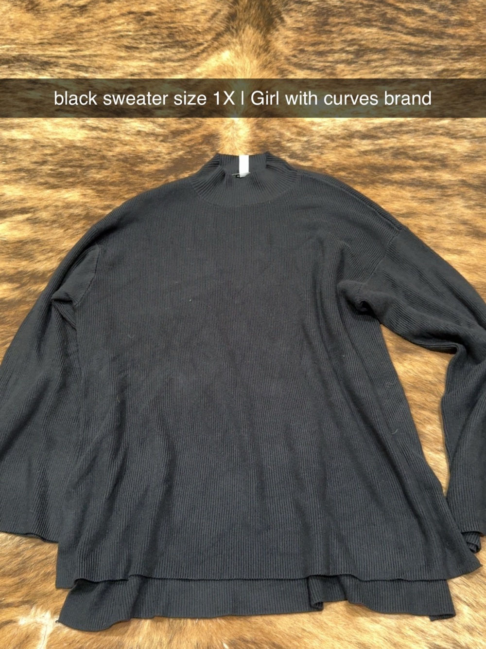 Black Ribbed Mock Neck Sweater